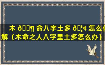 木 🐶 命八字土多 🦢 怎么化解（木命之人八字里土多怎么办）